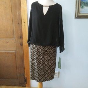 NWT Scarlett dress sheer overlay top cold shoulder